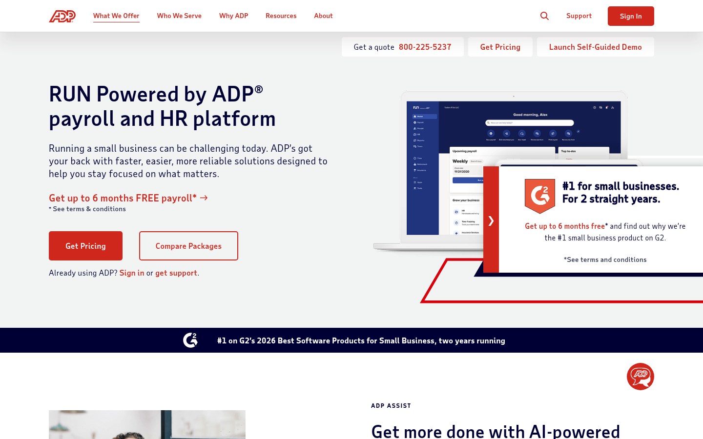 ADP Run dashboard screenshot